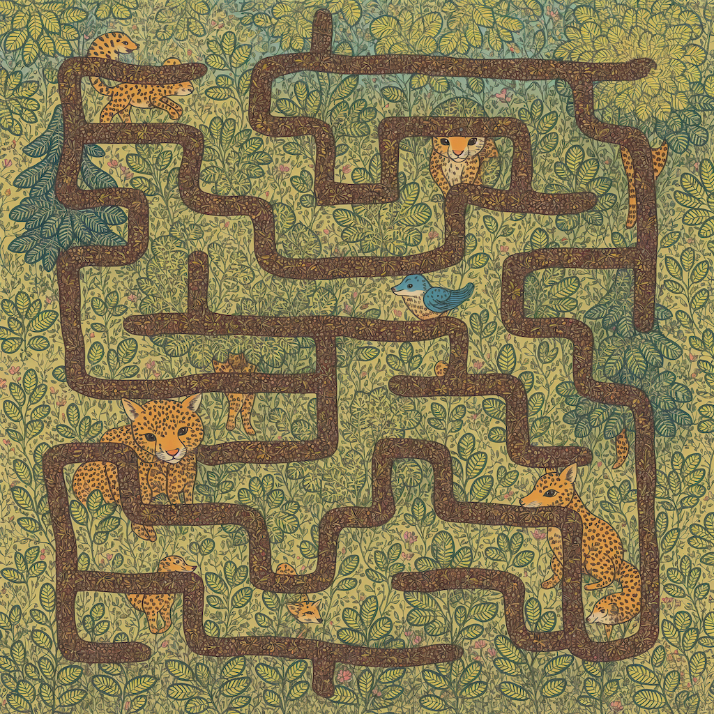 Inpainted and upscaled maze