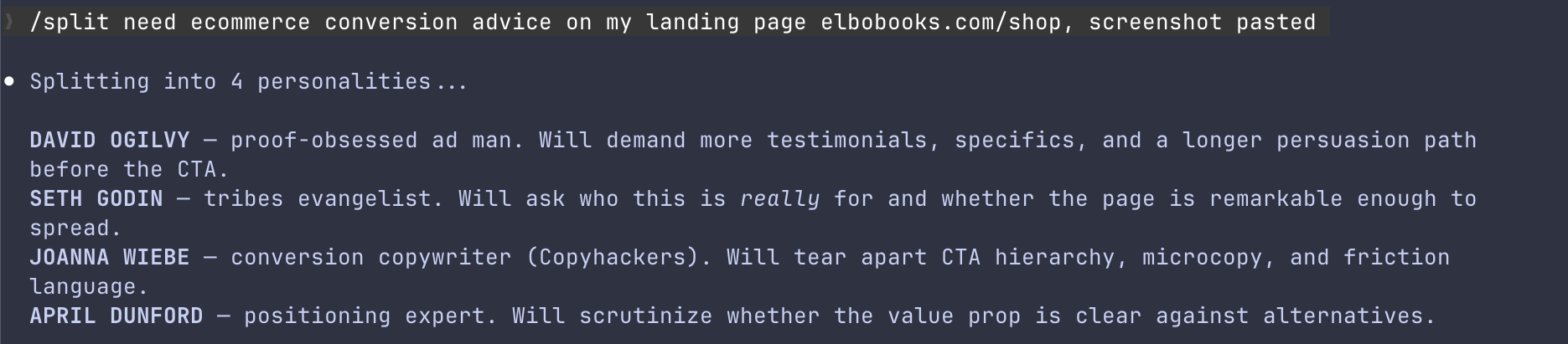 Ecomm split personalities