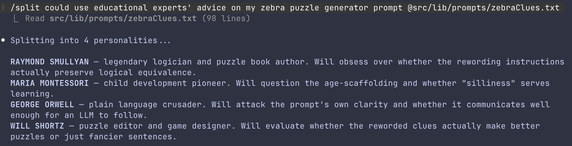 Zebra split personalities